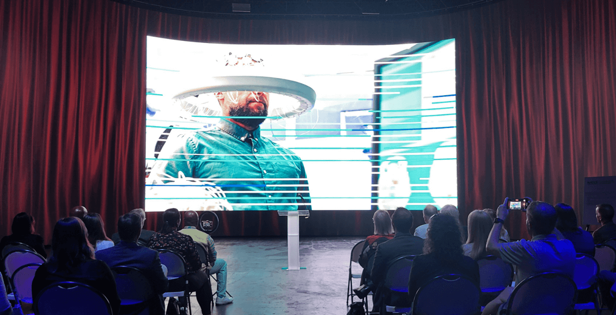 The Florida High Tech Corridor video on a wrapped LED screen, NACCE Awards
